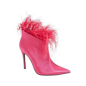 AZALEA WANG Kaylynn-Fuschia Feather Pointed Toe Bootie – Size 6.5 | NIB